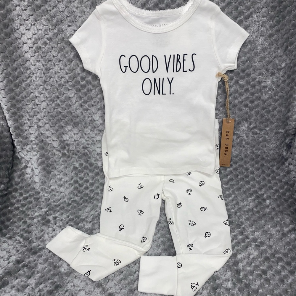 Rae Dunn GOOD VIBES ONLY pajama set - NWT